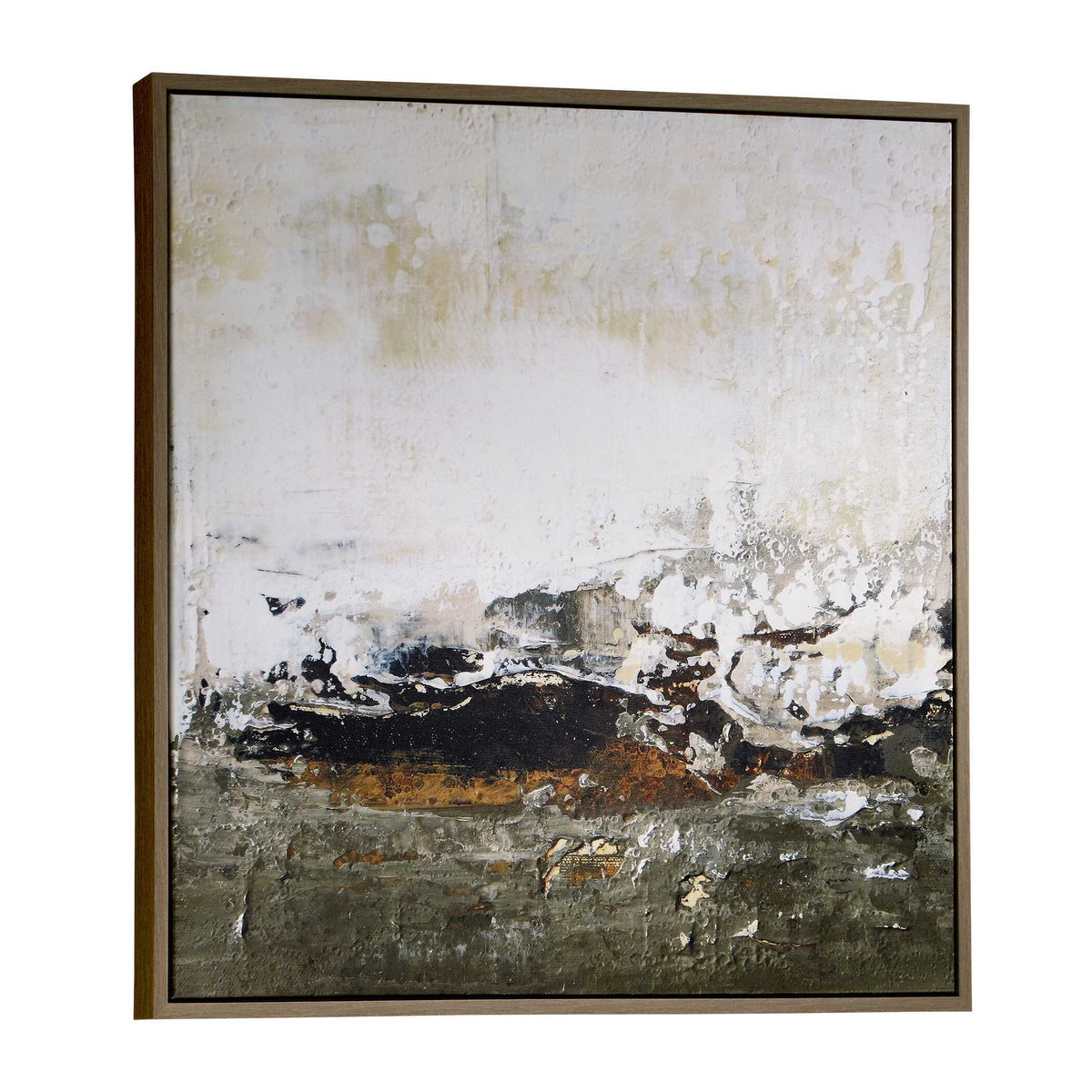 The Other Side Framed Abstract Art Black / Brown / Gray / Green / Orange / White / Yellow - Dark Gray / Beige by Uttermost - View 4