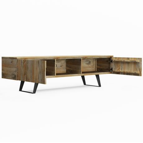 Lowry 72 inch Wide Solid Wood TV Stand in Natural For TVs up to 80 inches - sold by Home Elegance USA