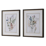 Delicate Flowers Framed Prints (Set of 2) - Green by Uttermost - View 4