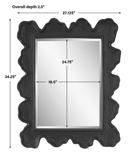 Sea Coral Mirror - Black by Uttermost - View 7