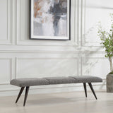 Bowtie Charcoal Fabric Bench - Dark Gray by Uttermost - View 3