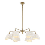 Biddeford 6 Light Beaded Pendant - Gold / White by Uttermost - View 8