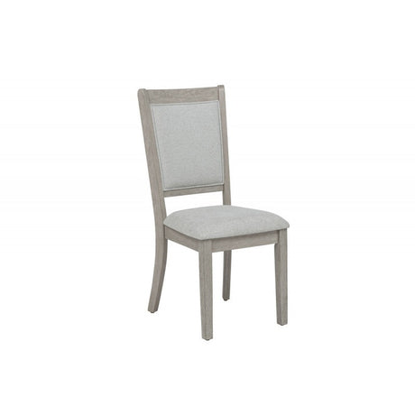 Farmhouse Style 5pc Round Dining Set, 42' Wood Round Dining Table and 4 Upholstered Side Chair, Gray - sold by Home Elegance USA