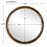 Auger Amber Glass Round Mirror - Bronze by Uttermost - View 7
