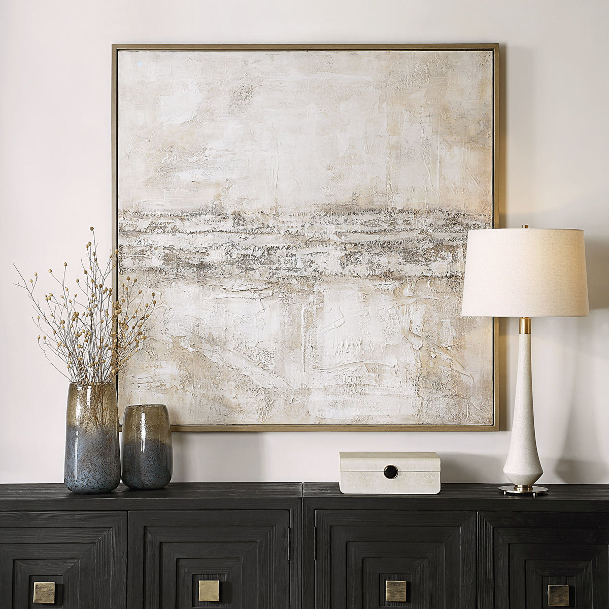 Desert Oasis Abstract Canvas Art - Gray by Uttermost - View 2