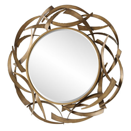 Cutting Edge Bronze Round Mirror by Uttermost - View 4