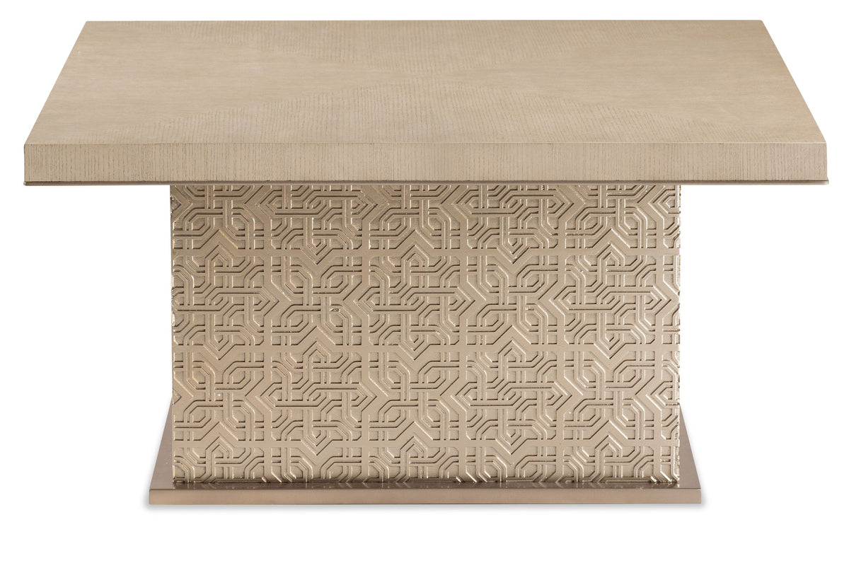 Geometry Square Coffee Table Polished Limestone - Beige / Gold by Hooker Furniture - View 2