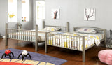 Metallic Gold Finish Contemporary Style Full Over Full Bunk Bed Full Metal Structure Movable Ladder Top Bed Rails Convert Into Two Separate Bed - sold by Home Elegance USA