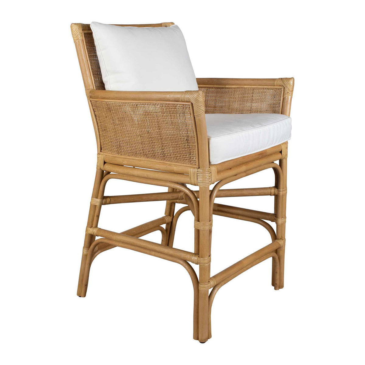 Pacific Rattan Counter Stool - Light Brown / White by Uttermost - View 3