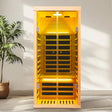 One Person Large Glass Hemlock Sauna – Low-EMF Far Infrared with Ceramic Tube Heating - sold by Home Elegance USA