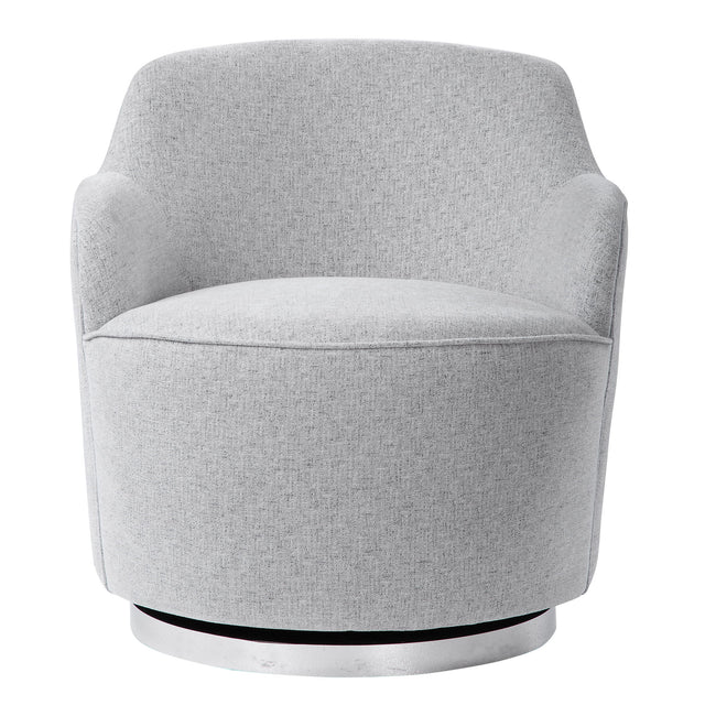 Hobart Casual Swivel Chair - Light Gray by Uttermost - View 1