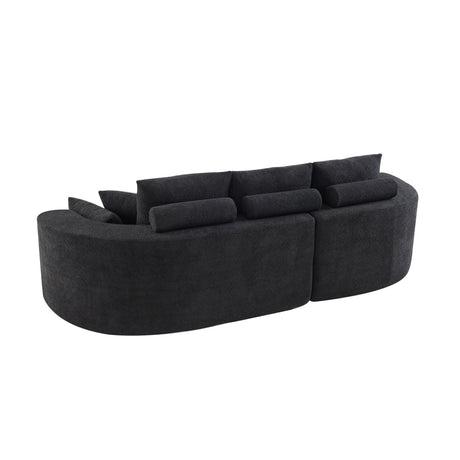 106 in. 2 - Piece Fabric Cloud Curved Sectional Boucle Sofa,CHAISE LOUNGE, BLACK - sold by Home Elegance USA