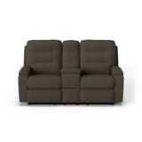 Kerrie Transitional Fabric Power Reclining Loveseat With Console | Flexsteel