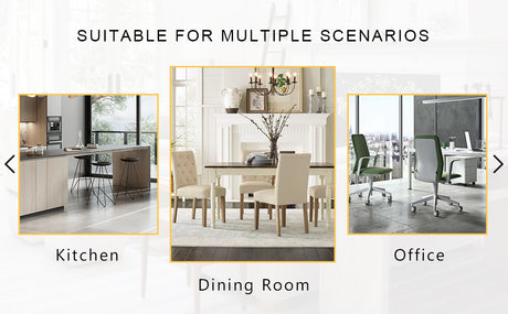 Table and chair set.Elegant Transparent Tempered Glass Dining Set - 71'x35.4' with 8 Light Gray PU Chairs with golden C-tube metal leg. - sold by Home Elegance USA