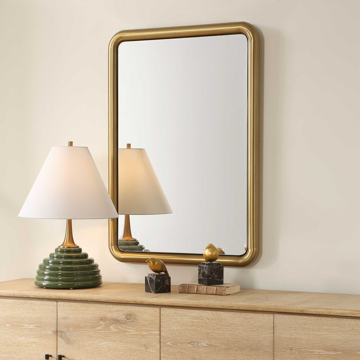 Atkinson Modern Mirror Brass - Gold by Uttermost - View 3