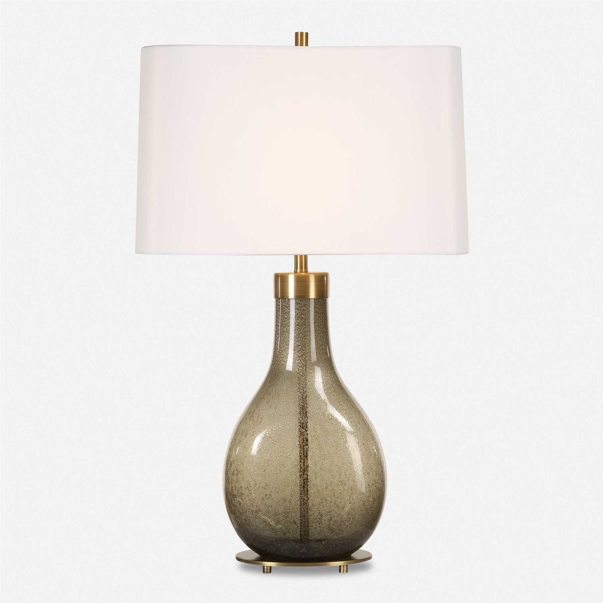 Shyla Dark Glass Table Lamp - White / Bronze by Uttermost - View 8