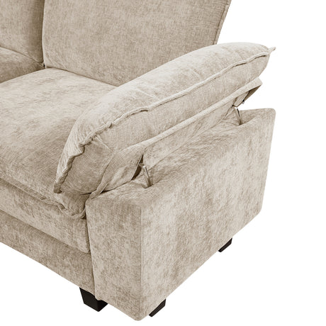 Modern Contemporary 5-Piece Modular Sectional Sofa Set Plush Comfort Taupe Chenille Upholstery Living Room Furniture Durable Plywood - sold by Home Elegance USA