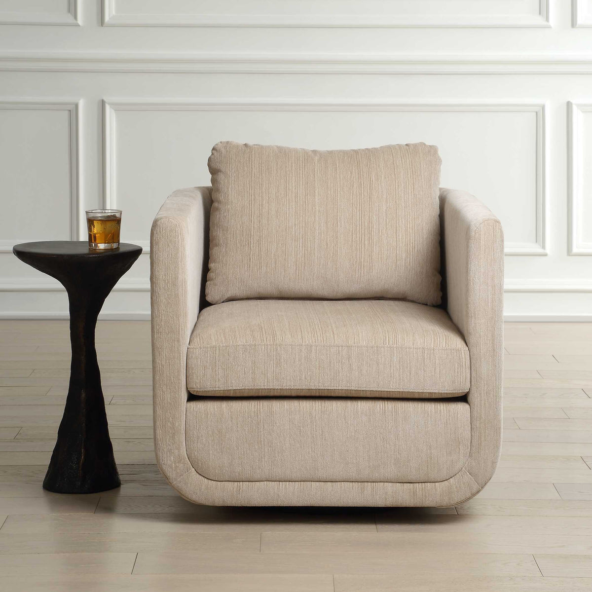 Abound Swivel Chair Porcelain - Beige by Uttermost - View 2