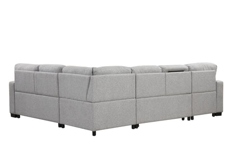 Cairo Modern Style Sectional with pullout sleeper, storage 2 Bookcase and USB made with wood and metal in Gray(B009 -NJ Inventory) - sold by Home Elegance USA