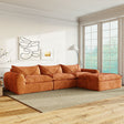 116'' Fully Compressed Sofa with High Density Foam, Integrated Backrest&Seat Cushion, Decorative Edging, Legless Design without Frame, No Assembly Required, Free Combination, Particle Chenille - sold by Home Elegance USA