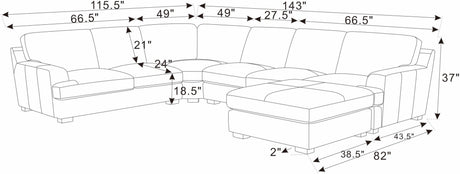 Leather Match Large Seating Modular Sectional - sold by Home Elegance USA