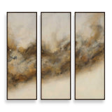 Smoke Break Hand Painted Modern Art (Set of 3) Black / Gray / Orange / Woodtone / Yellow - Light Brown / Beige by Uttermost - View 1