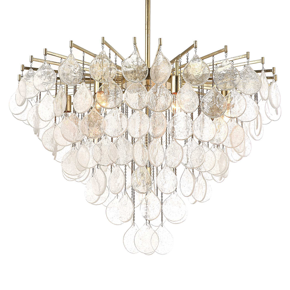 Goccia 8 Light Tear Drop Glass Pendant - Gold by Uttermost - View 3