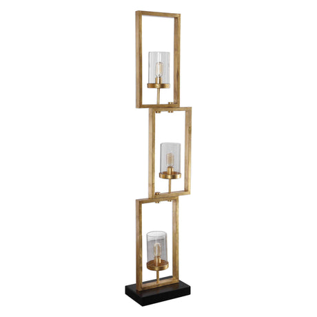 Cielo Staggered Rectangles Floor Lamp - Gold / Black by Uttermost - View 3