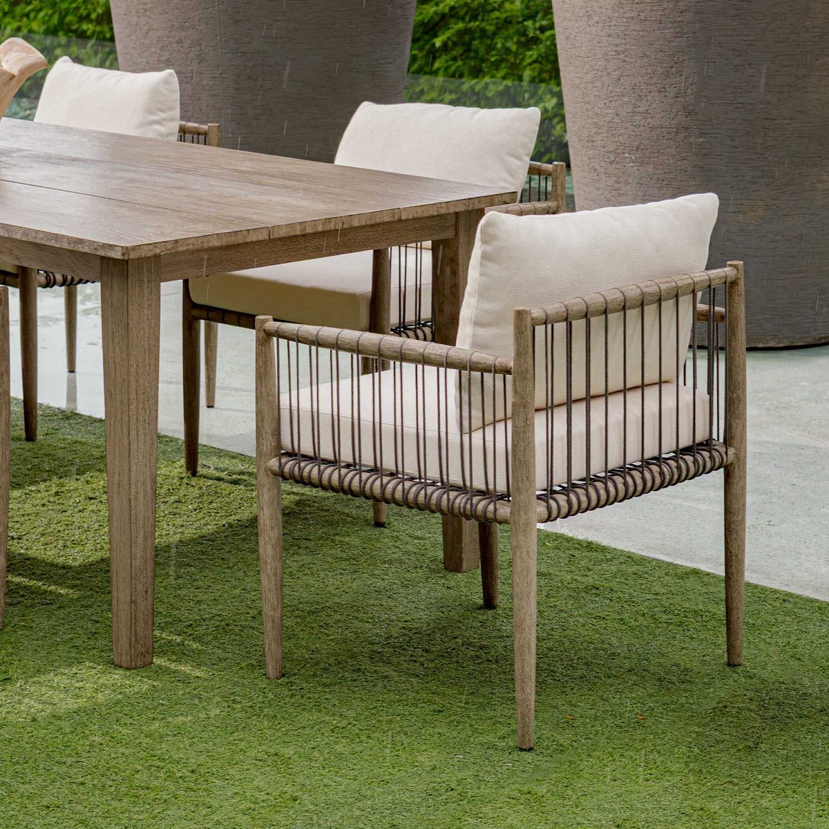 Borneo Outdoor Dining Chair - White / Dark Gray by Uttermost - View 13