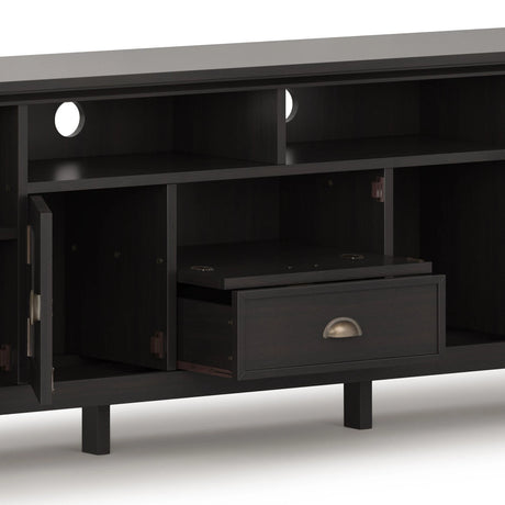 Redmond 72 inch Wide Solid Wood TV Stand in Hickory Brown For TVs up to 80 inches - sold by Home Elegance USA