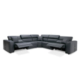 Lamod Italia Dalton - Modern Italian Grey Leather Sectional + 2 Recliners