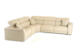 Lamod Italia Dalton - Modern Italian Cream Leather Sectional + Recliners - Home Elegance USA