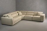 Lamod Italia Dalton - Modern Italian Cream Leather Sectional + Recliners - Home Elegance USA