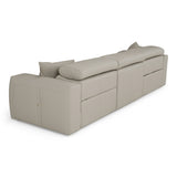 Dalton - Modern Italian Light Grey Leather 4-Seat Sofa + 2 Recliners - View Image 1