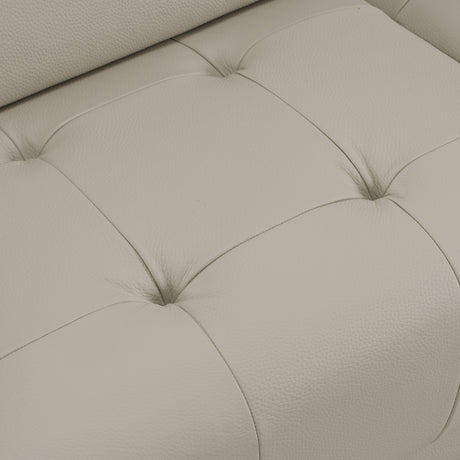 Dalton - Modern Italian Light Grey Leather 4-Seat Sofa + 2 Recliners - View Image 1