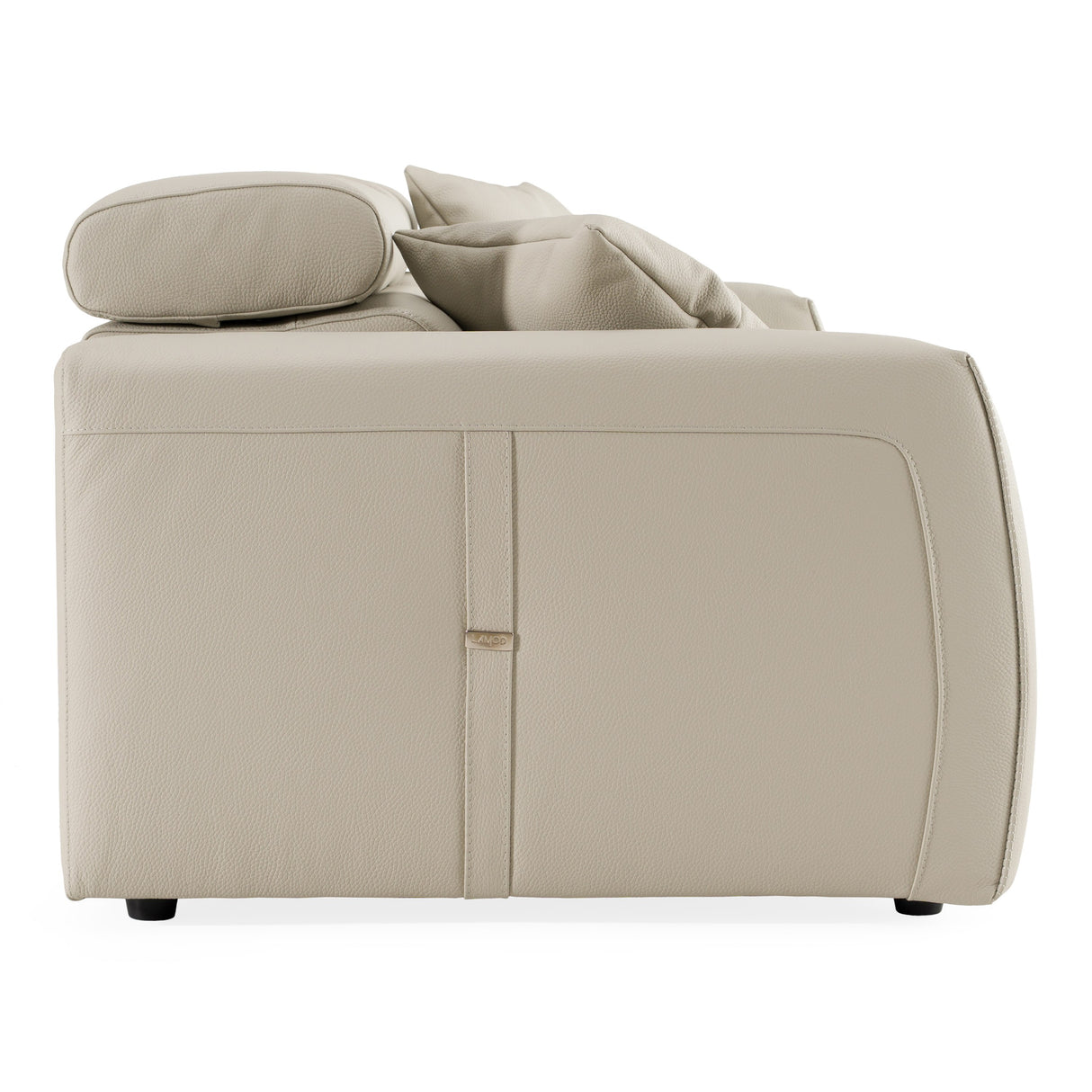 Dalton - Modern Italian Light Grey Leather 3-Seat Sofa + 2 Recliners - View Image 1