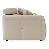 Dalton - Modern Italian Light Grey Leather 3-Seat Sofa + 2 Recliners - View Image 1