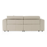 Dalton - Modern Italian Light Grey Leather 3-Seat Sofa + 2 Recliners - View Image 1