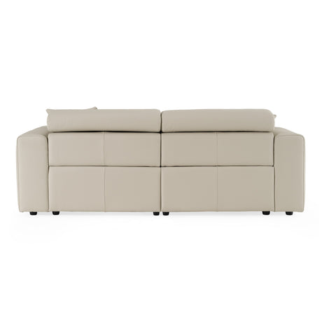 Dalton - Modern Italian Light Grey Leather 3-Seat Sofa + 2 Recliners - View Image 1