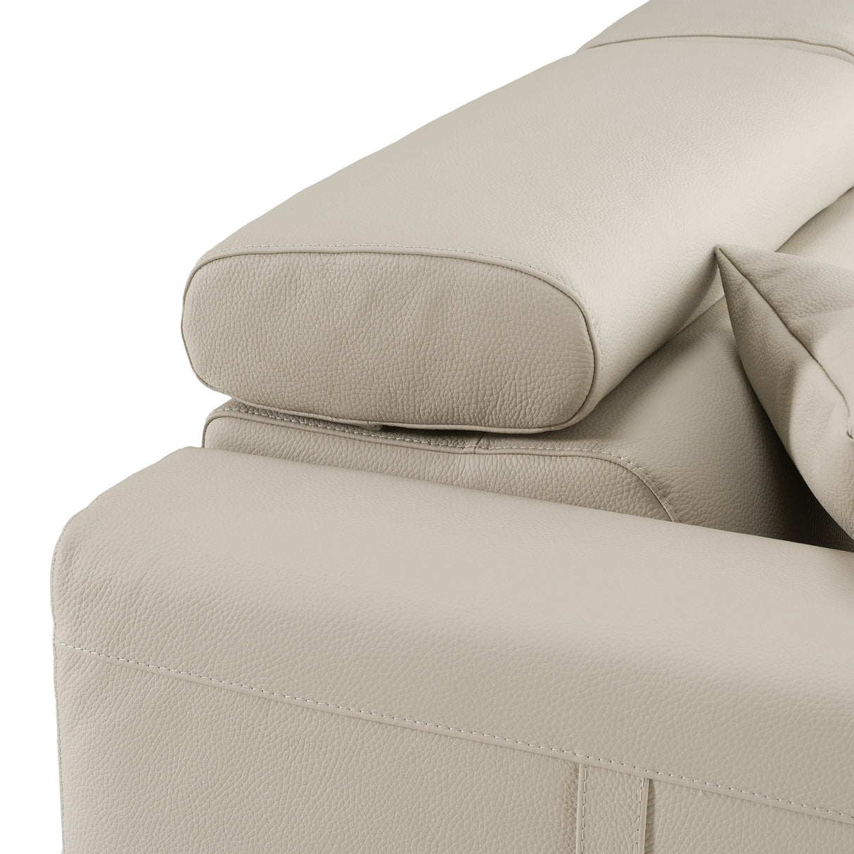 Dalton - Modern Italian Light Grey Leather 3-Seat Sofa + 2 Recliners - View Image 1