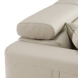 Dalton - Modern Italian Light Grey Leather 3-Seat Sofa + 2 Recliners - View Image 1