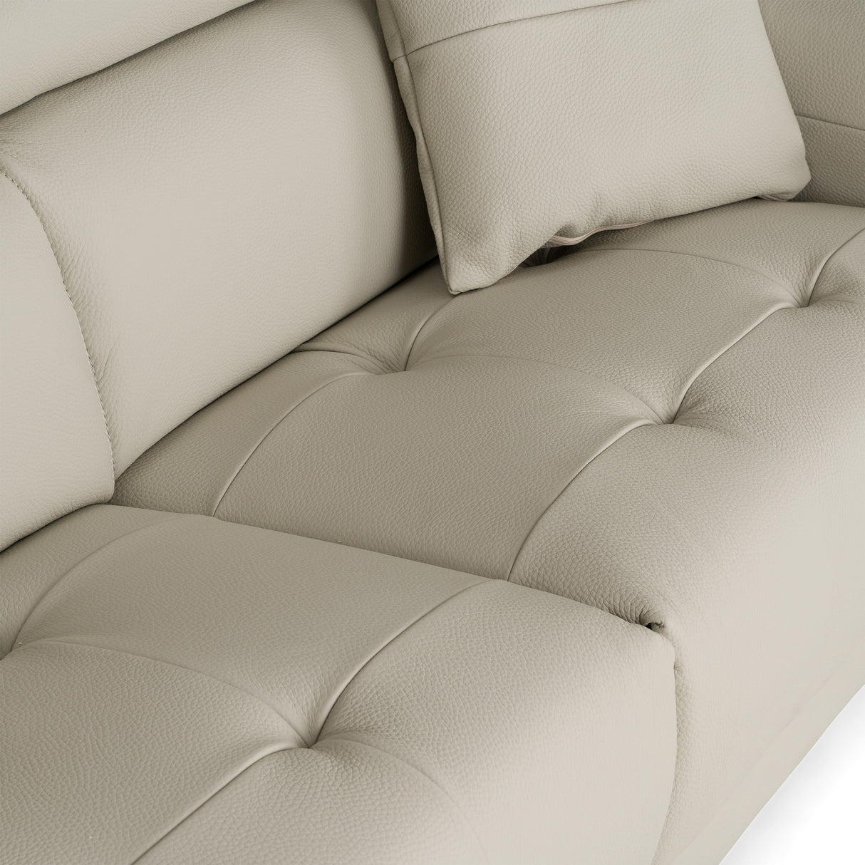 Dalton - Modern Italian Light Grey Leather 3-Seat Sofa + 2 Recliners - View Image 1