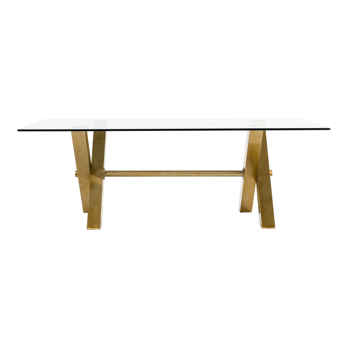 Modrest Dandy - Modern Golden & 15mm Glass Dining Table