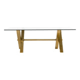 Modrest Dandy - Modern Golden & 15mm Glass Dining Table