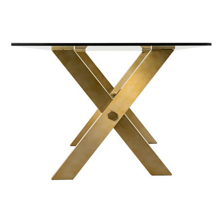 Modrest Dandy - Modern Golden & 15mm Glass Dining Table