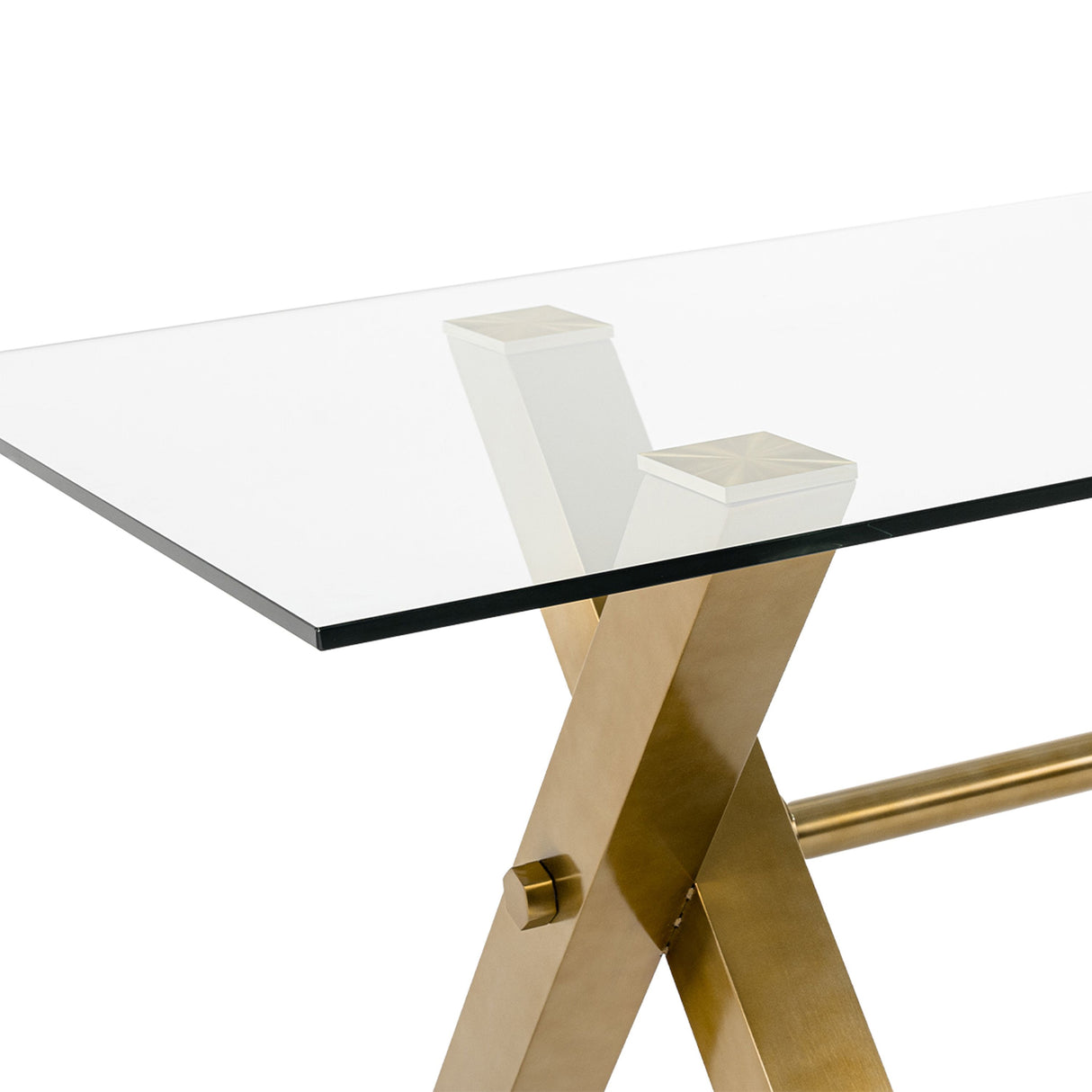 Modrest Dandy - Modern Golden & 15mm Glass Dining Table