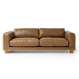 Divani Casa Danson - Modern Tan Leather + Wicker Sofa