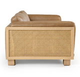 Divani Casa Danson - Modern Tan Leather + Wicker Sofa
