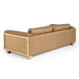 Divani Casa Danson - Modern Tan Leather + Wicker Sofa