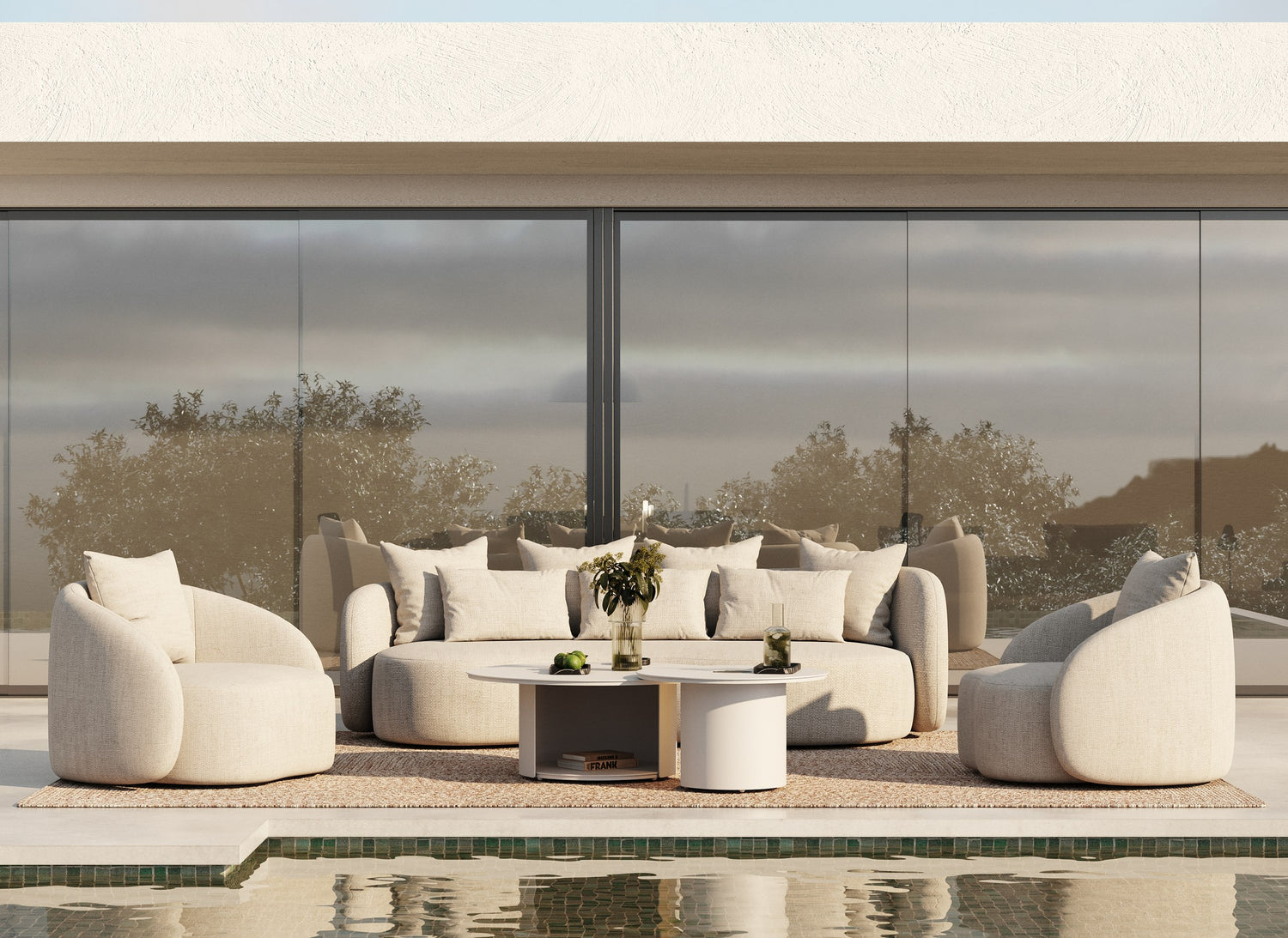 Tabarca - Outdoor Beige Fabric 4 Seat Sofa - View Image 1